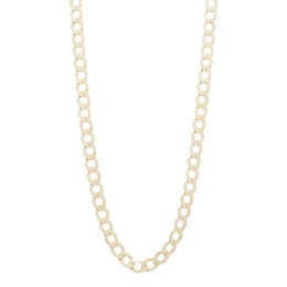 Made in Italy 150 Gauge Curb Chain Necklace in 10K Hollow Gold - 26&quot;