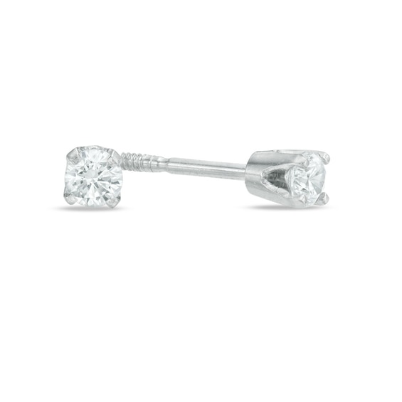 Child's 2.5mm Cubic Zirconia Stud Earrings in 10K White Gold