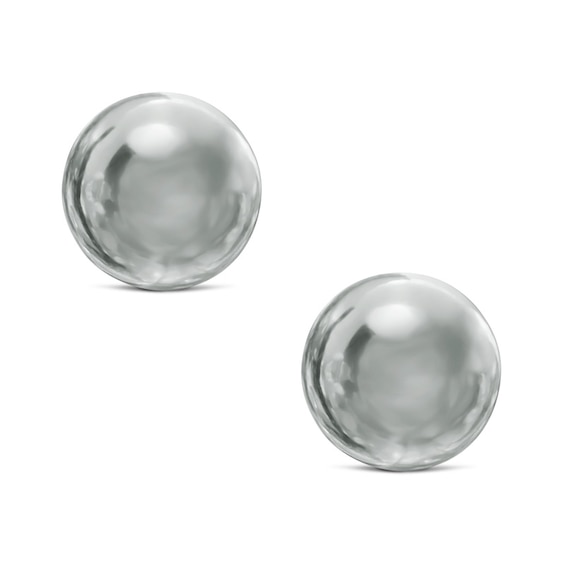 6mm Ball Stud Earrings in 10K White Gold