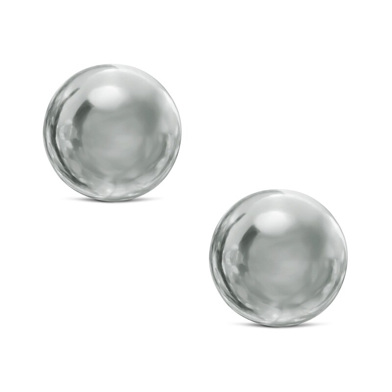 Main Image 1 of 6mm Ball Stud Earrings in 10K White Gold