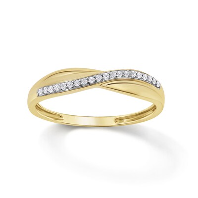 1/15 CT. T.W. Diamond Crossover Ring in 10K Gold