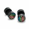 Thumbnail Image 1 of Fake 016 Gauge Rainbow Cheetah Acrylic Plugs in Stainless Steel