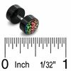 Thumbnail Image 2 of Fake 016 Gauge Rainbow Cheetah Acrylic Plugs in Stainless Steel