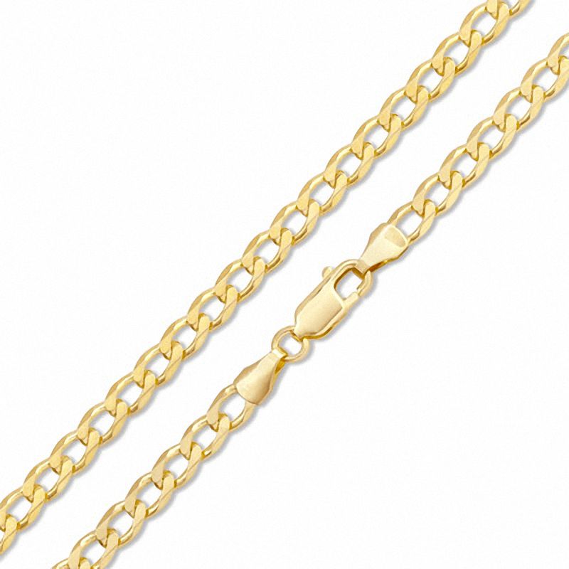 Main Image 1 of 4.4mm Solid Curb Chain Necklace in 10K Gold - 24"