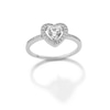 Thumbnail Image 0 of 5.5mm Heart-Shaped Cubic Zirconia Frame Ring in Sterling Silver