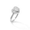 Thumbnail Image 1 of 5.5mm Heart-Shaped Cubic Zirconia Frame Ring in Sterling Silver