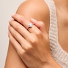 Thumbnail Image 1 of 5.5mm Heart-Shaped Cubic Zirconia Frame Ring in Sterling Silver