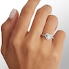 Thumbnail Image 2 of 5.5mm Heart-Shaped Cubic Zirconia Frame Ring in Sterling Silver
