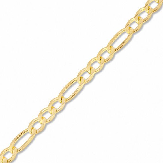 5.8mm Solid Figaro Chain Bracelet in 10K Gold - 9"