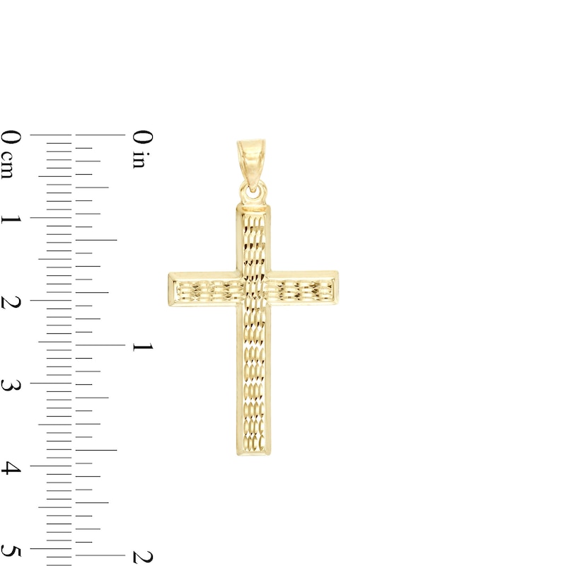 Diamond-Cut Cross Charm in 10K Solid Gold