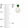 Cultured Freshwater Pearl and Lab-Created Emerald Stud Earrings in 10K Gold