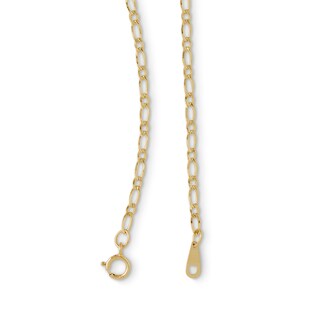 050 Gauge Figaro Chain Necklace in 10K Hollow Gold - 18"