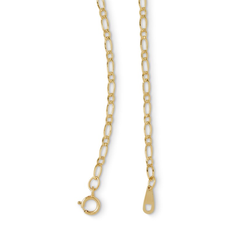 Main Image 2 of 050 Gauge Figaro Chain Necklace in 10K Hollow Gold - 18"