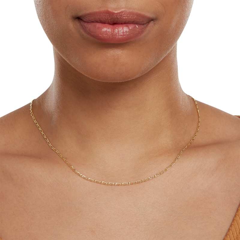 Main Image 3 of 050 Gauge Figaro Chain Necklace in 10K Hollow Gold - 18"