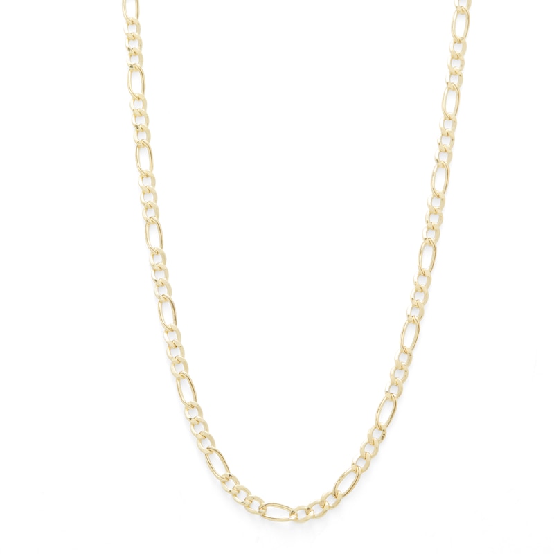 10K Hollow Gold Figaro Chain - 22"