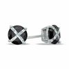 Thumbnail Image 0 of 5mm Black and White Cubic Zirconia "X" Round Stud Earrings in Sterling Silver
