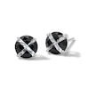 Thumbnail Image 1 of 5mm Black and White Cubic Zirconia "X" Round Stud Earrings in Sterling Silver