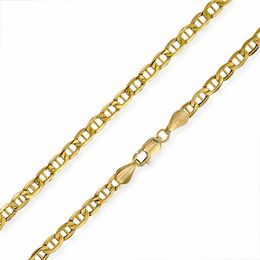 Made in Italy 080 Gauge Mariner Chain Necklace in 14K Hollow Gold- 22&quot;