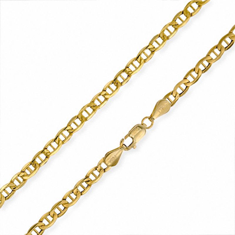 Made in Italy 080 Gauge Mariner Chain Necklace in 14K Hollow Gold- 22"