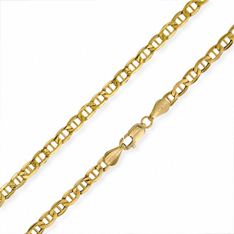 Made in Italy 080 Gauge Mariner Chain Necklace in 14K Hollow Gold- 22