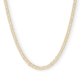 Made in Italy 080 Gauge Mariner Chain Necklace in 10K Hollow Gold - 22&quot;