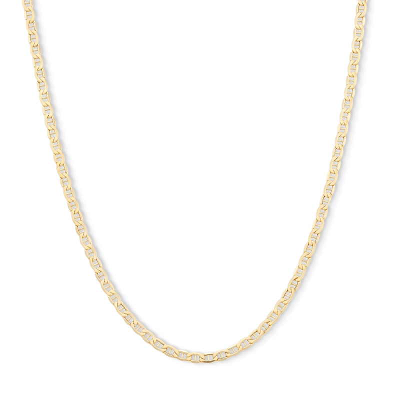 Made in Italy 080 Gauge Mariner Chain Necklace in 10K Hollow Gold - 22"