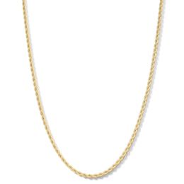 012 Gauge Rope Chain Necklace in 10K Hollow Gold - 22&quot;