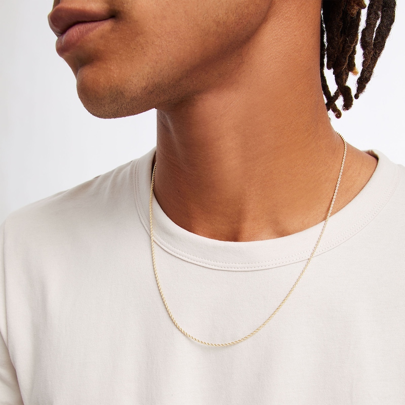 Main Image 2 of 10K Hollow Gold Rope Chain - 22"