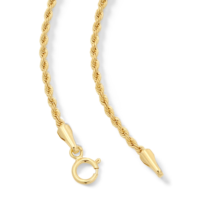 Main Image 3 of 10K Hollow Gold Rope Chain - 22"