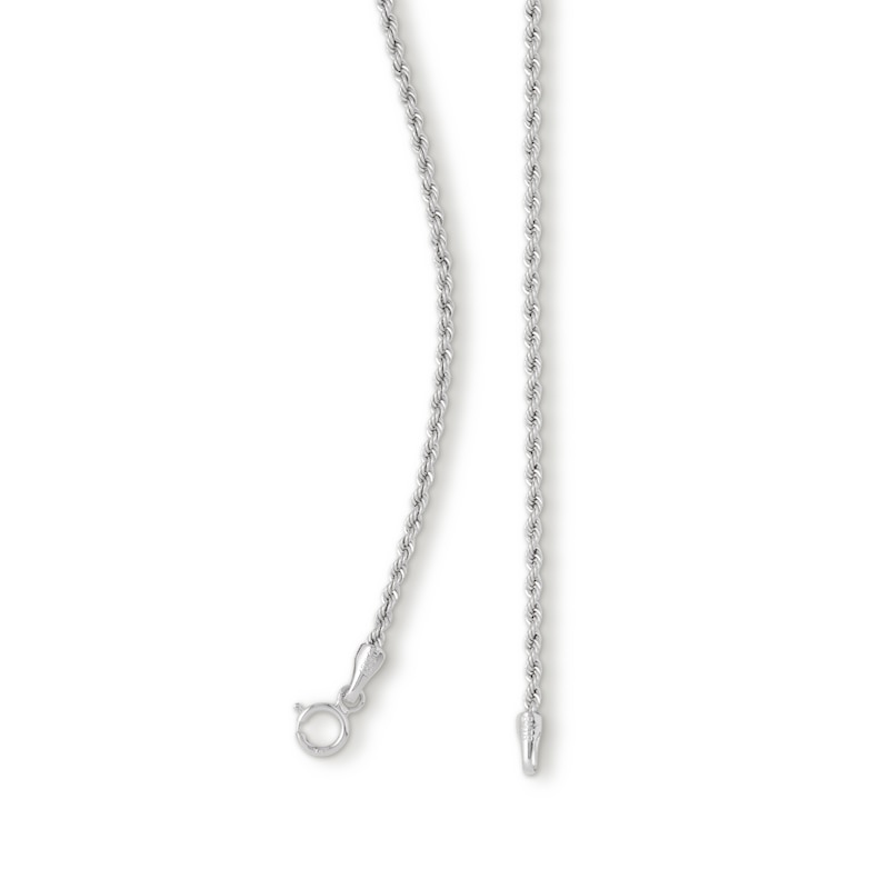 160 Gauge Rope Chain Necklace in 10K Hollow White Gold - 20"
