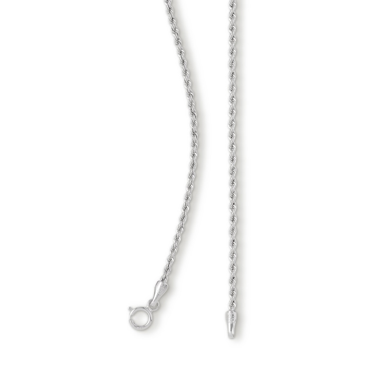 Main Image 2 of 160 Gauge Rope Chain Necklace in 10K Hollow White Gold - 20&quot;