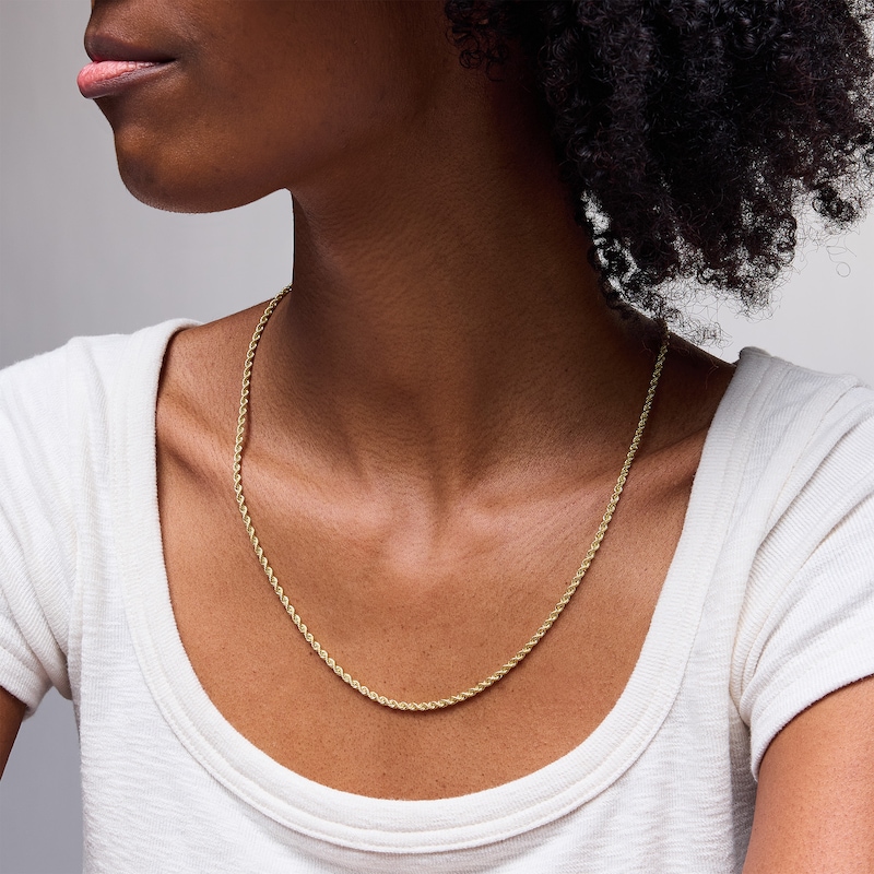 10K Hollow Gold Rope Chain - 18"