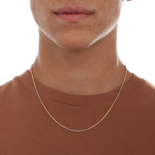 10K Hollow Gold Tri-Tone Rope Chain - 20"