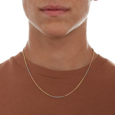 10K Hollow Gold Tri-Tone Rope Chain - 20"