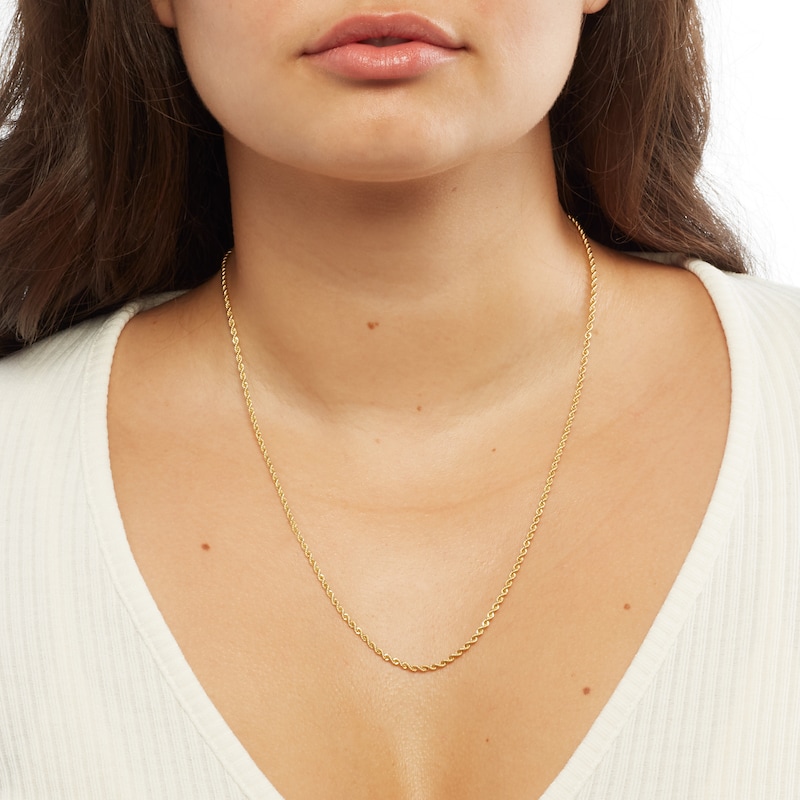 Main Image 2 of 10K Hollow Gold Rope Chain - 20"