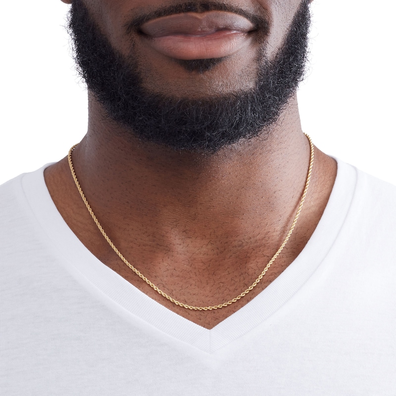 Main Image 3 of 10K Hollow Gold Rope Chain - 20"