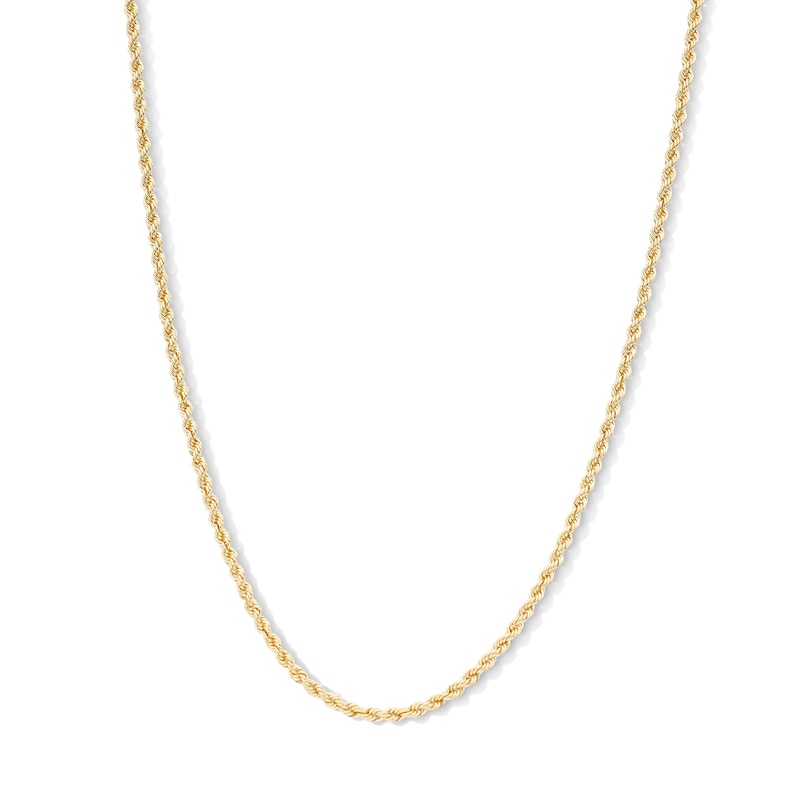 016 Gauge Rope Chain Necklace in 10K Solid Gold Bonded Sterling Silver - 16"