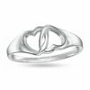Thumbnail Image 1 of Interlocking Hearts Ring in Sterling Silver - Size 8