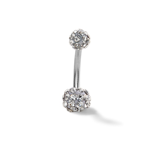 Stainless Steel Crystal Belly Button Ring