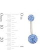 Thumbnail Image 2 of Stainless Steel Blue Crystal Belly Button Ring - 14G 3/8"