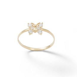 Child's Cubic Zirconia Butterfly Ring in 10K Gold - Size 3