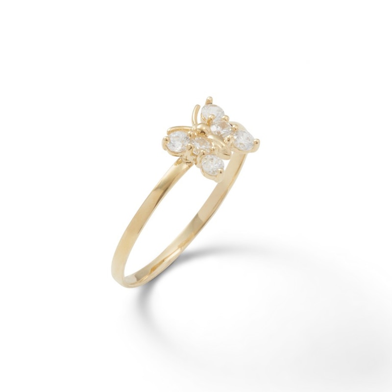 Main Image 2 of Child's Cubic Zirconia Butterfly Ring in 10K Gold - Size 3