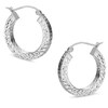 3 x 20mm Diamond-Cut Hoop Earrings in Sterling Silver
