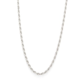 Made in Italy 050 Gauge Diamond-Cut Rope Chain Necklace in Solid Sterling Silver - 22&quot;