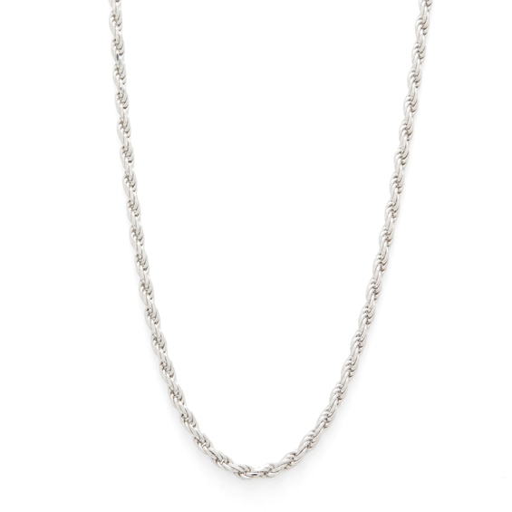 Made in Italy 050 Gauge Diamond-Cut Rope Chain Necklace in Solid Sterling Silver - 22"
