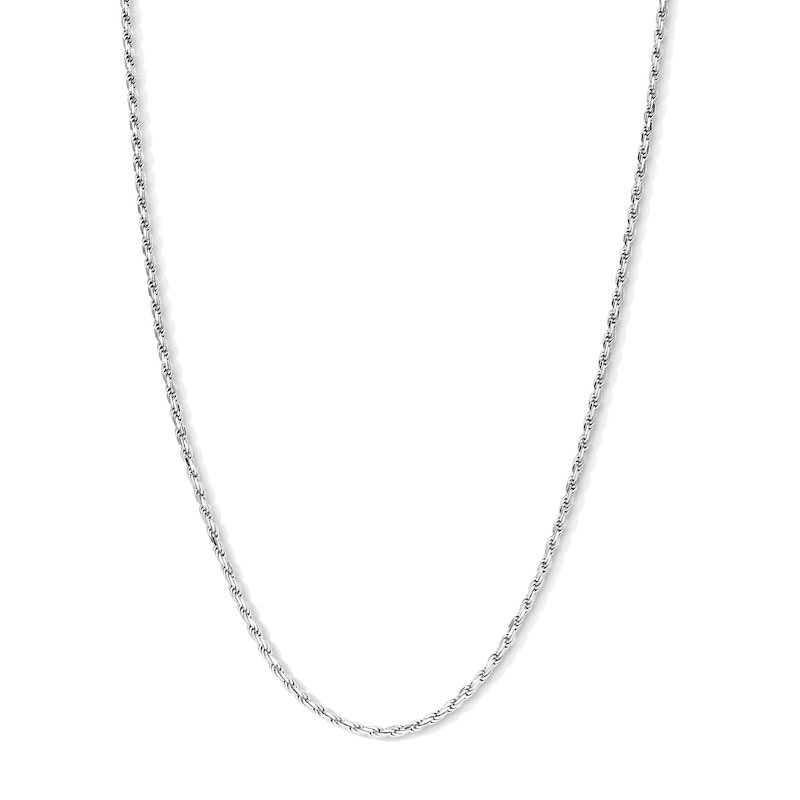 Main Image 1 of Sterling Silver Diamond-Cut Rope Chain Made in Italy - 22"