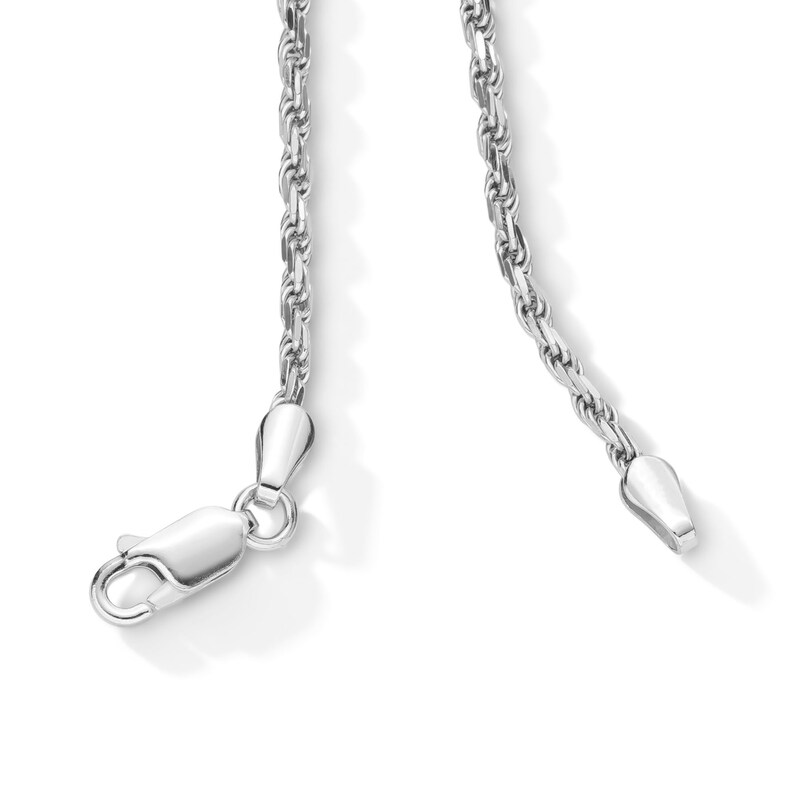 Main Image 4 of Sterling Silver Diamond-Cut Rope Chain Made in Italy - 22"