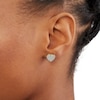 Thumbnail Image 2 of Diamond Accent Heart Stud Earrings in Sterling Silver and 18K Gold Plate