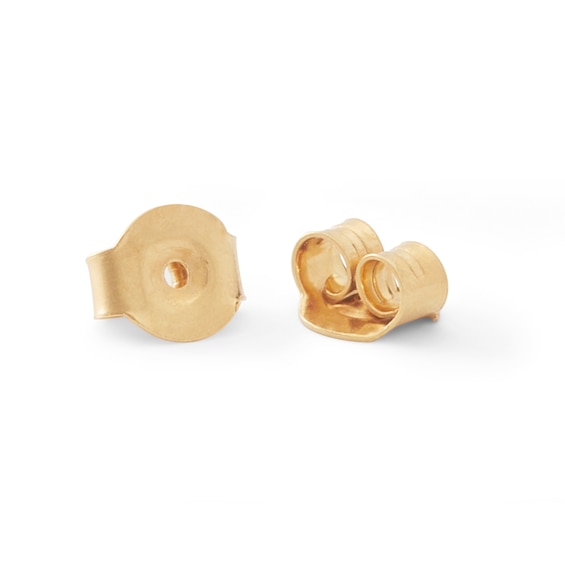 Diamond Accent Heart Stud Earrings in Sterling Silver and 18K Gold Plate