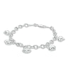 Thumbnail Image 1 of Puffed Heart Charm Bracelet in Sterling Silver - 7.5"